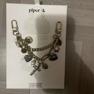 Piper K Gold and Silver Charm Keychain